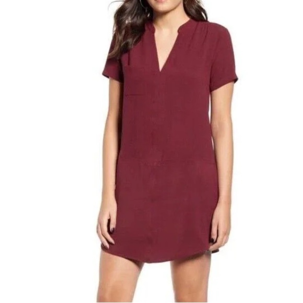 Lush Hailey Crepe Dress in Wine Tasting